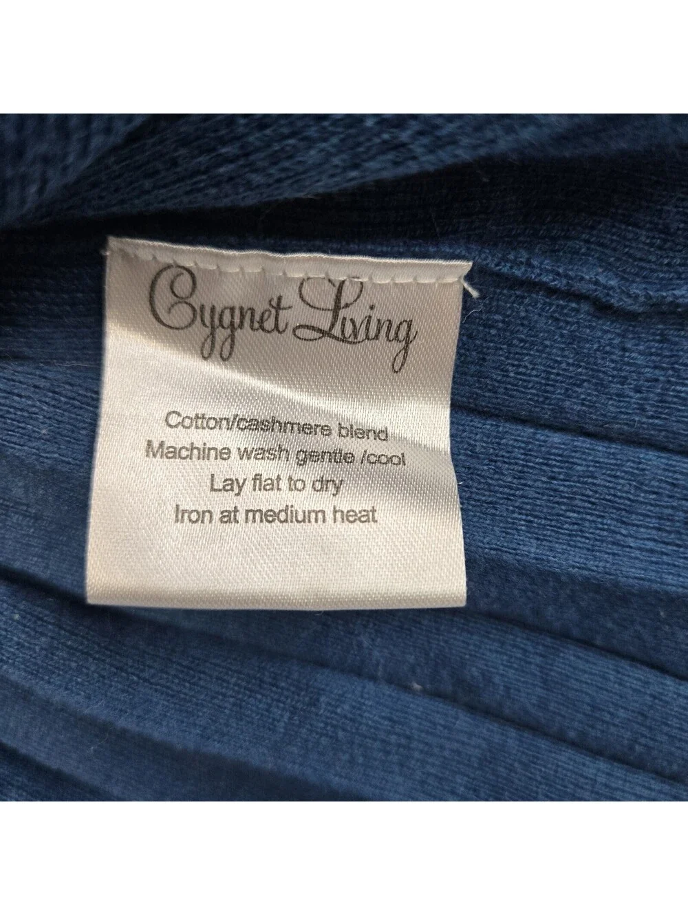 Cygnet Living Pleated Knit Dress Girls 12M Navy Cream Cotton Cashmere Blend NWOT
